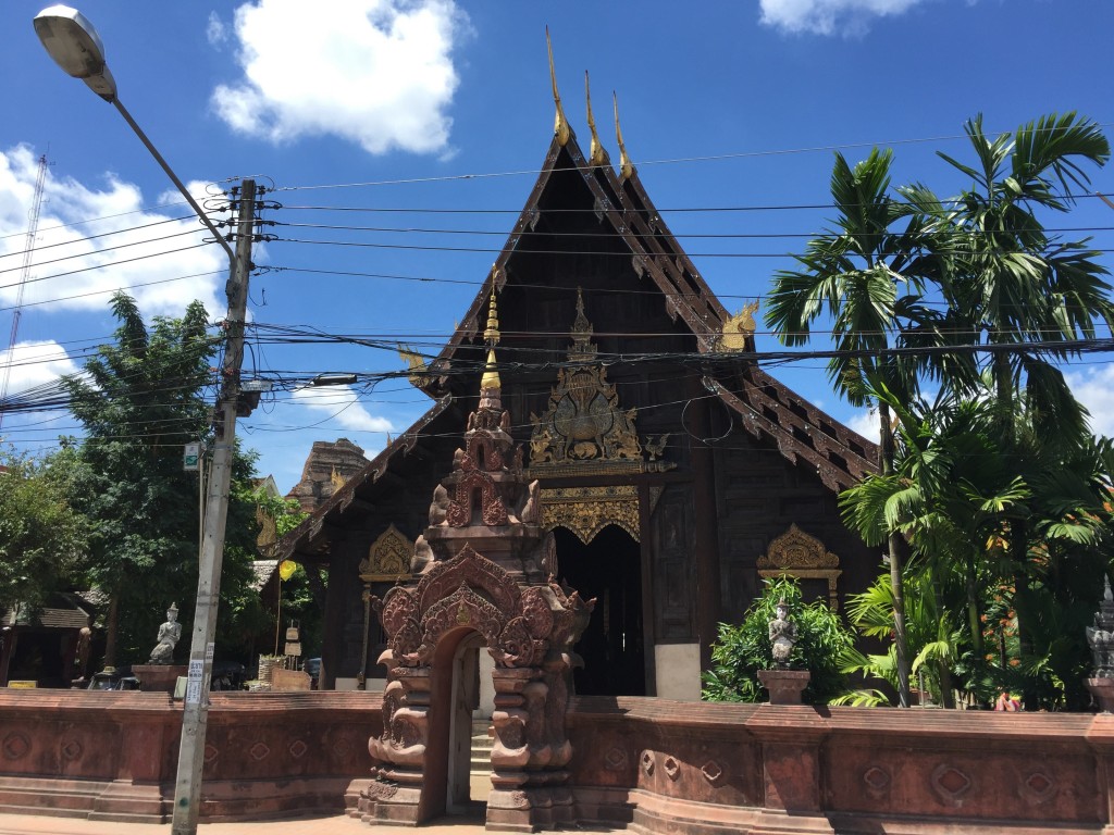 I have to confess, I prefer the earth tones over the white plaster of the main temple buildings. Also, I wonder if those spires function as lightning rods?