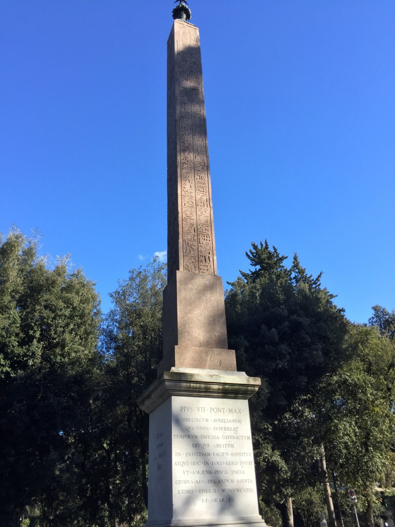 Another kidnapped Egyptian obelisk. I like the inscription on this one. They've gotten so tired of commemorating the pope that they've started abbreviating it: "Pius VII Pont Max". "That's all we need, right? They'll know what we're talking about, and we can knock off early."